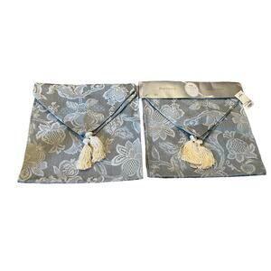 Vintage Gunne Sax Table Runner 13x70” Tassels Blue Lot Of 2 RARE McCLINTOCK